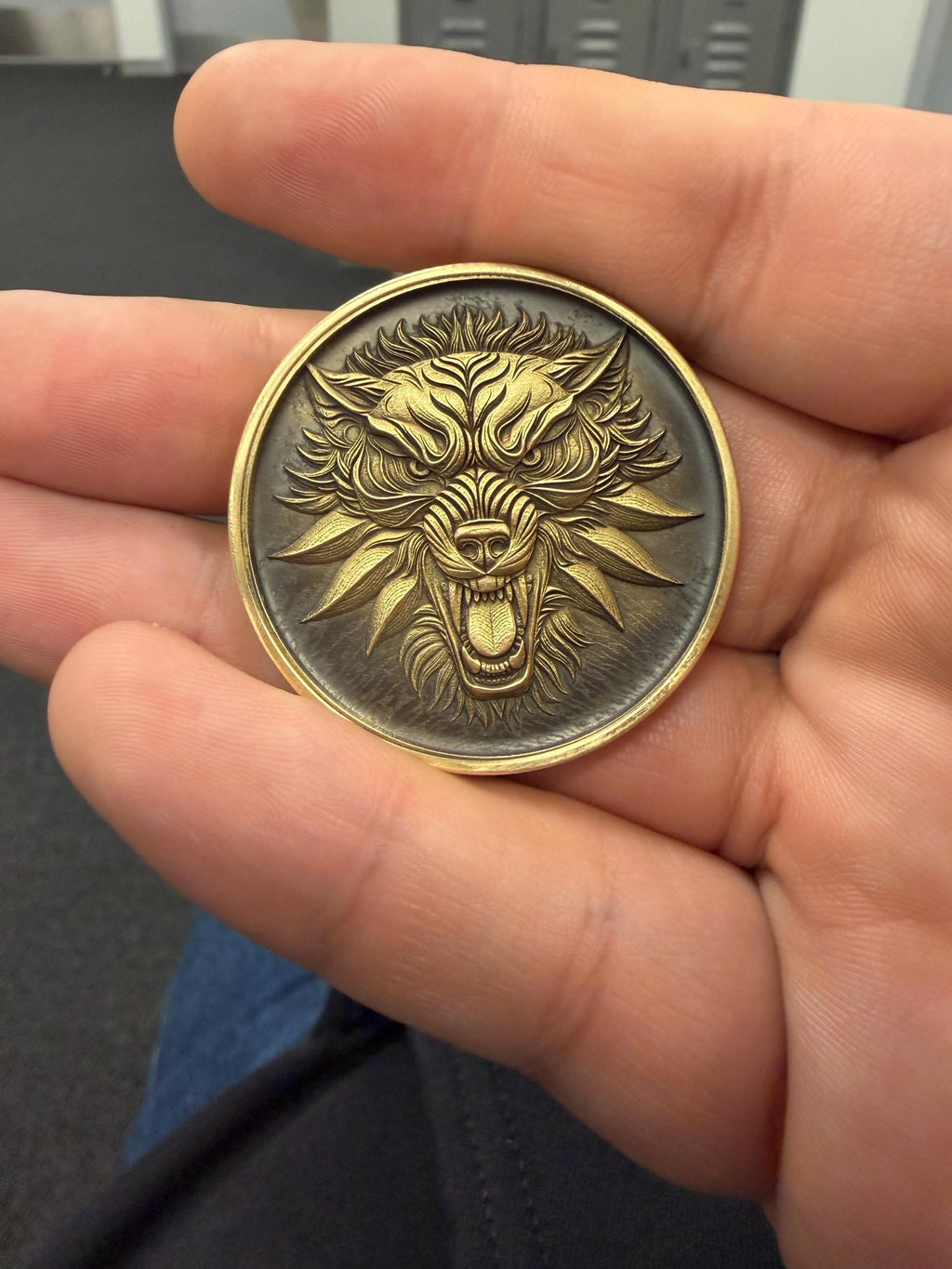 Witcher Medallion Coin | Double-Sided Wolf Token, Fantasy Collectible