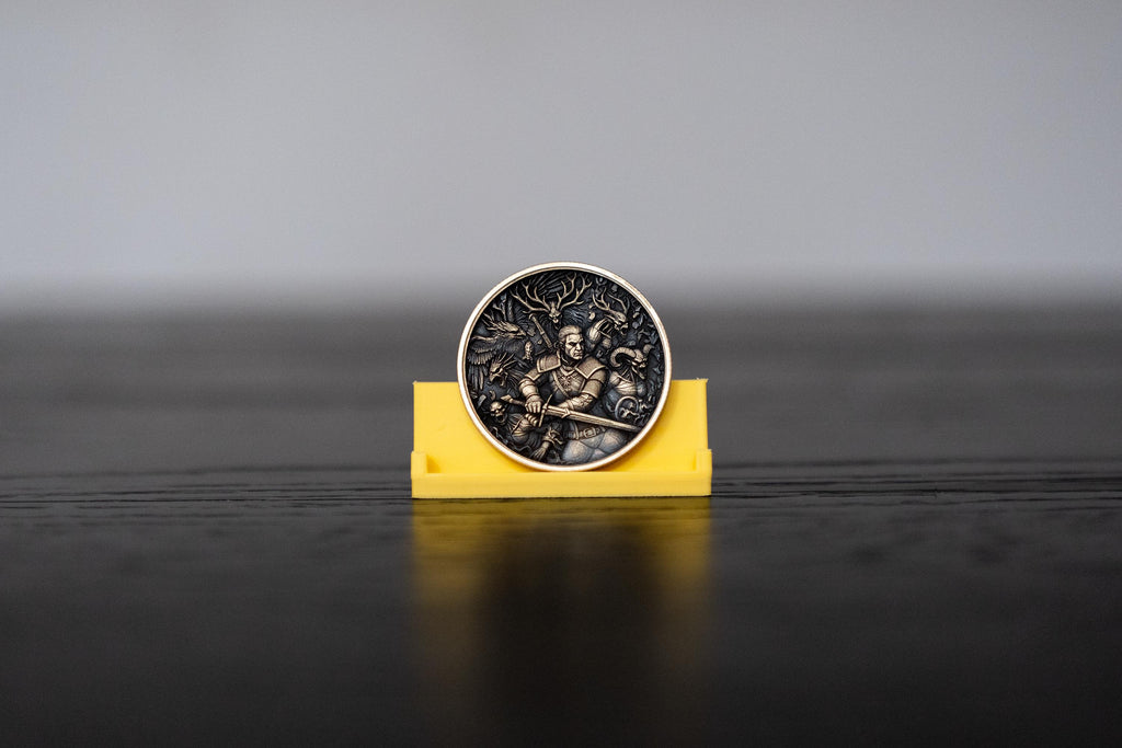 Witcher Medallion Coin | Double-Sided Wolf Token, Fantasy Collectible