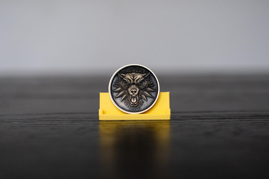 Witcher Medallion Coin | Double-Sided Wolf Token, Fantasy Collectible