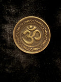 Om & Lotus Flower Coin | Double-Sided Meditation Token | Bronze Spiritual Coin for Mindfulness, Balance