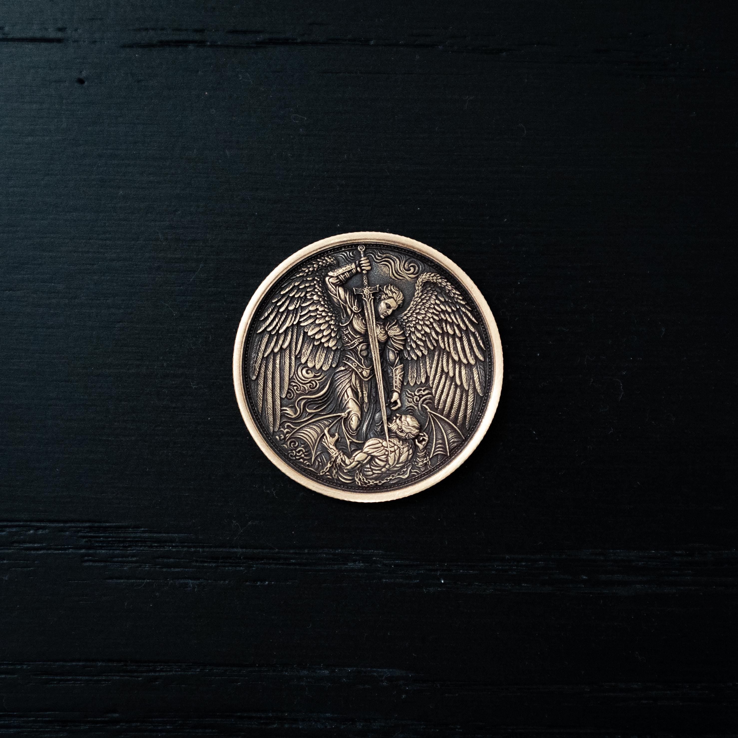 St. Michael Brass Collectible Coin | Religious Prayer Token