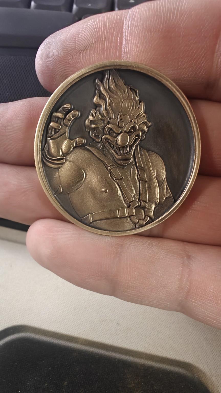 Dark Clown Ice Cream Truck Coin | Post-Apocalyptic Villain Collectible | Dual-Sided Fantasy Coin | 40mm Bronze Finish