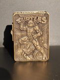 Hand Engraved Brass Martial Arts Reptile Lighter | Detailed Sewer Warrior Collectible | Antique Finish Metal Art | Refillable Gift