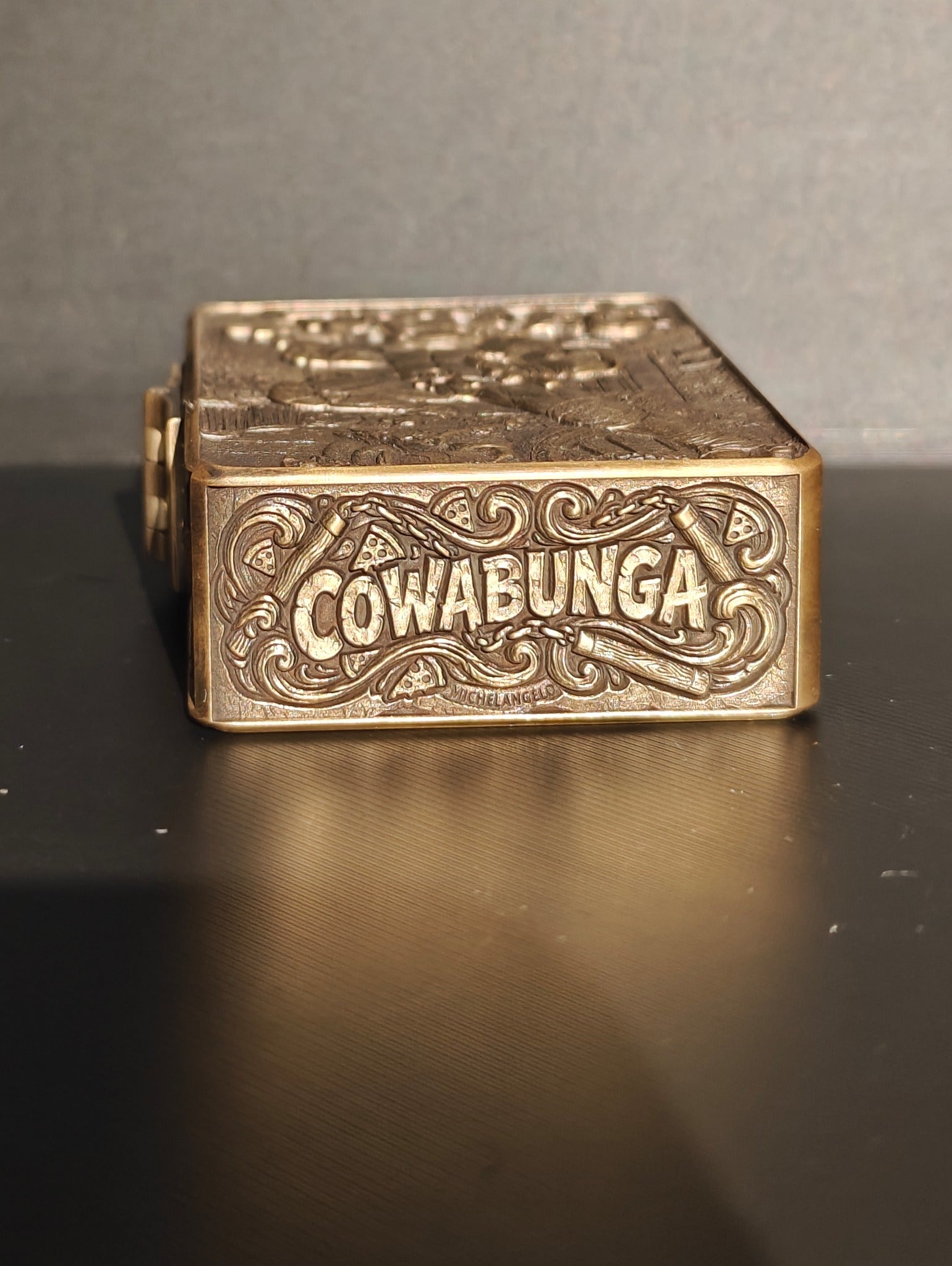 Hand Engraved Brass Martial Arts Reptile Lighter | Detailed Sewer Warrior Collectible | Antique Finish Metal Art | Refillable Gift