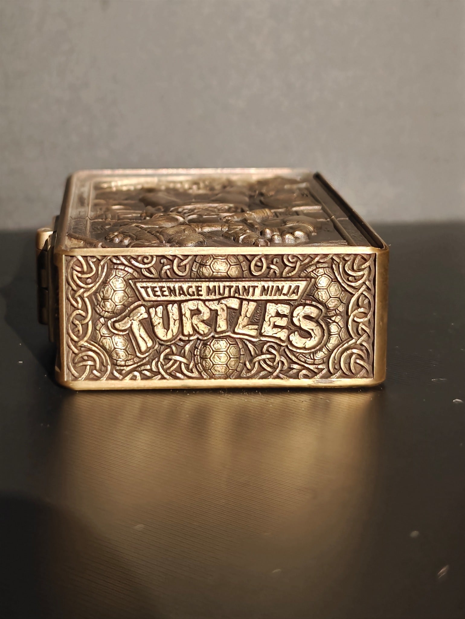 Hand Engraved Brass Martial Arts Reptile Lighter | Detailed Sewer Warrior Collectible | Antique Finish Metal Art | Refillable Gift