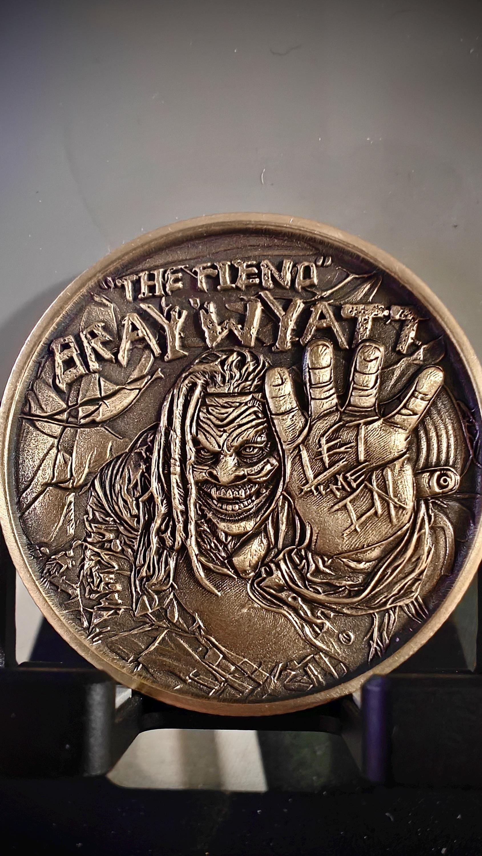Dark Wrestler Villain Coin Dual-Sided Collectible Horror Wrestling Inspired Metal Coin 40mm Handcrafted Display Piece