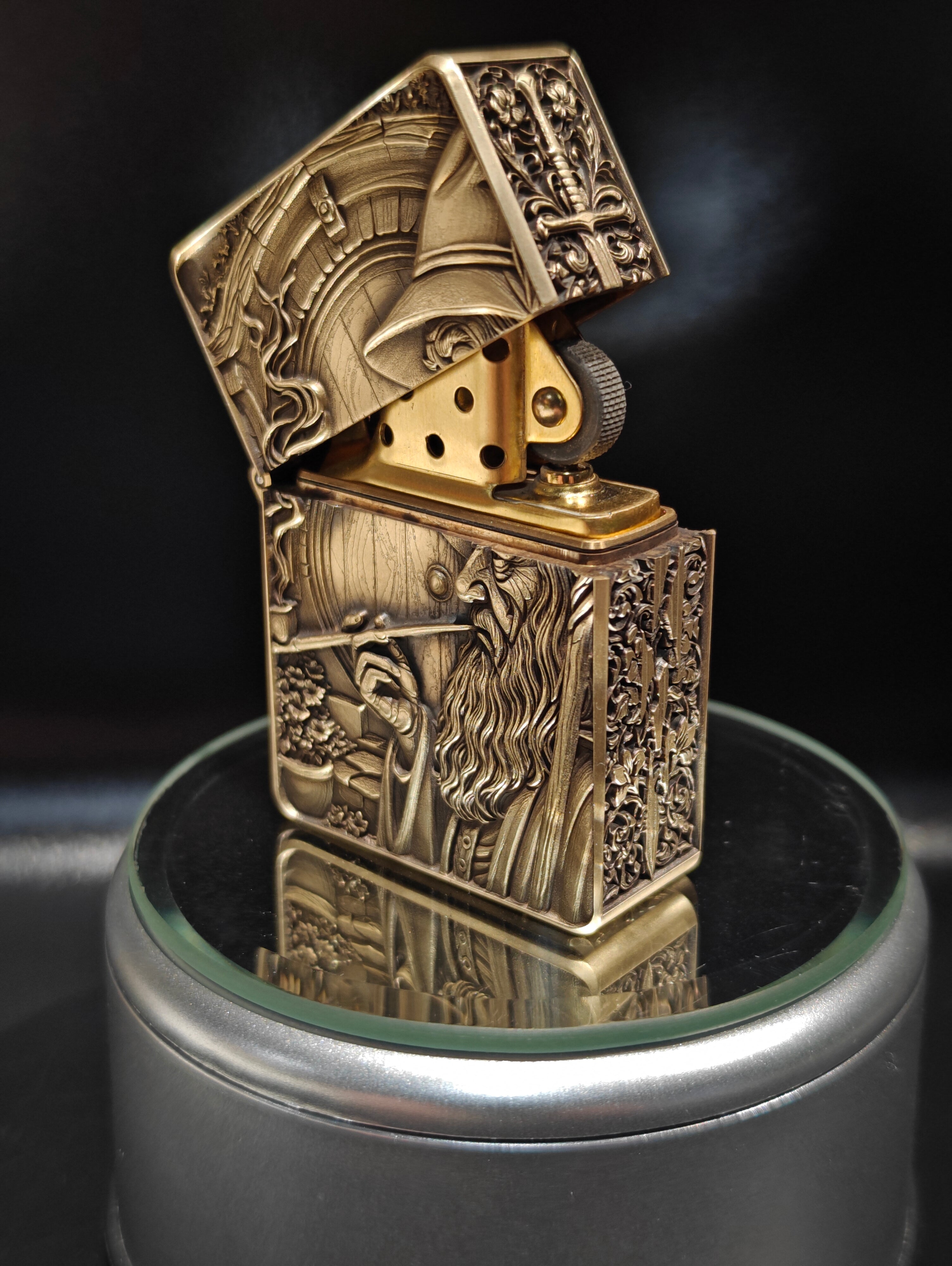 Middle Earth Relic Lighter Antique Bronze Fantasy Engraved Collector Piece | Limited Forged Edition