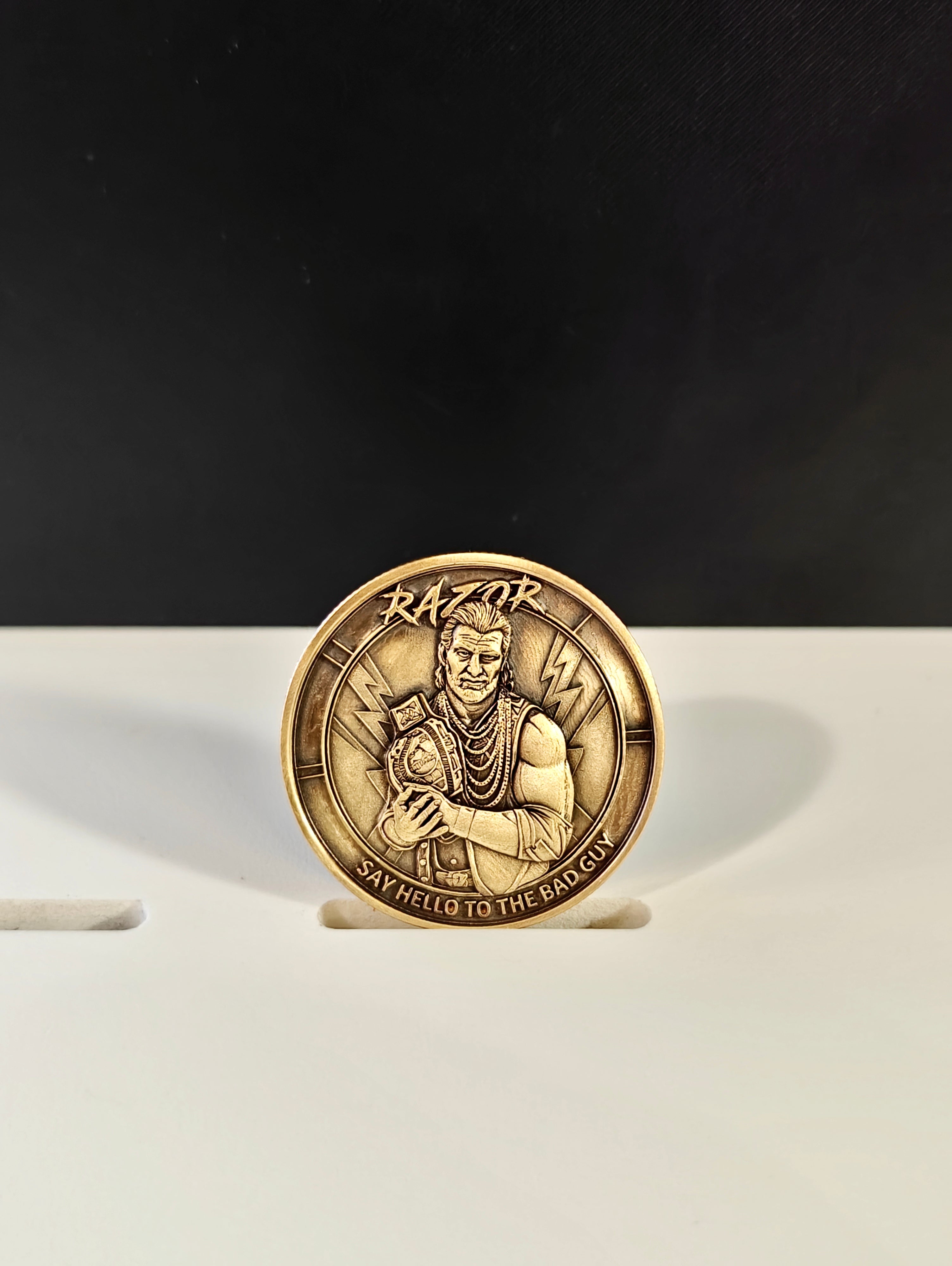 Bad Guy Coin – Dual-Sided Bronze Wrestling Collectible | Razor Tribute Medallion