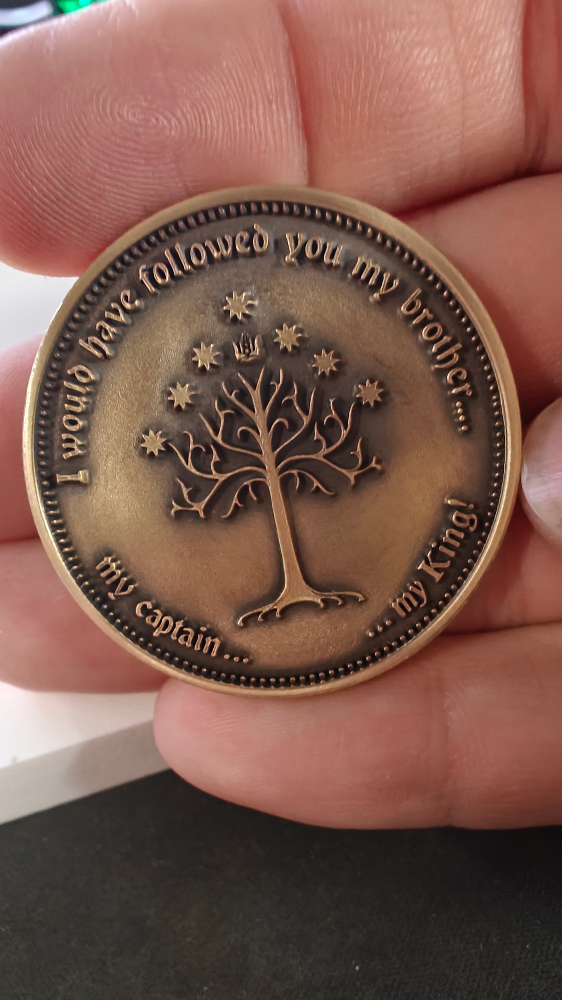 Son of Gondor Memorial Coin – Dual-Sided Bronze Collector Medallion | Captain of Gondor Tribute